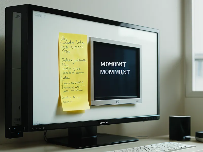 Nahaufnahme eines Post-its am Monitor mit der Merkhilfe für Backbord und Steuerbord